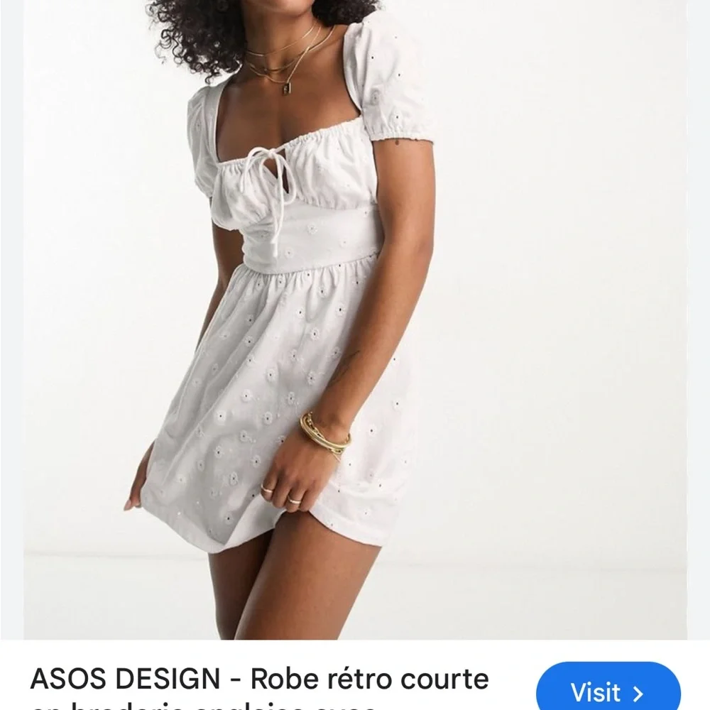White Daisy Mini Dress - Picture 1 of 3